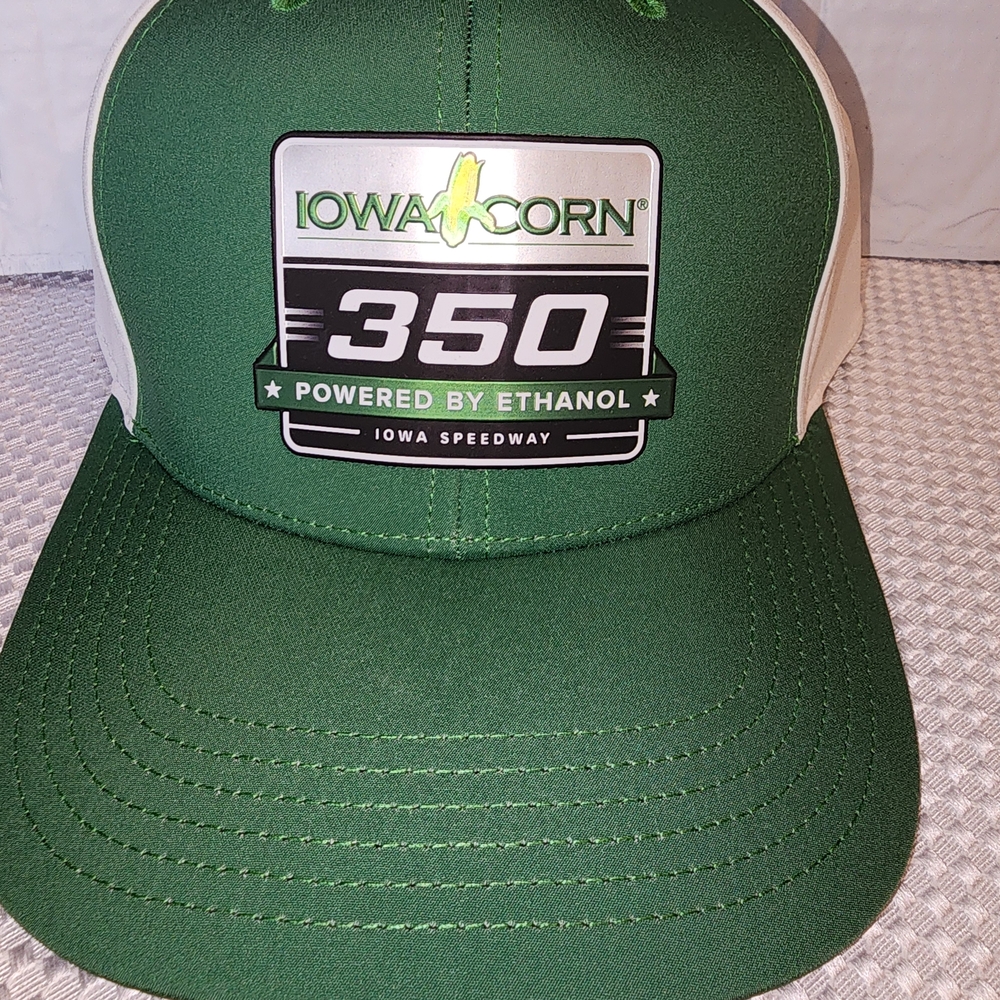 Nascar Green and White Iowa Corn 350 Hat